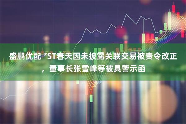 盛鹏优配 *ST春天因未披露关联交易被责令改正，董事长张雪峰等被具警示函