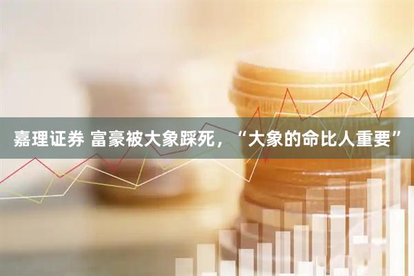 嘉理证券 富豪被大象踩死，“大象的命比人重要”